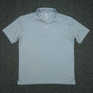 Rhoback Shirt Mens Medium Blue White Florida Performance Golf Short Sleeve